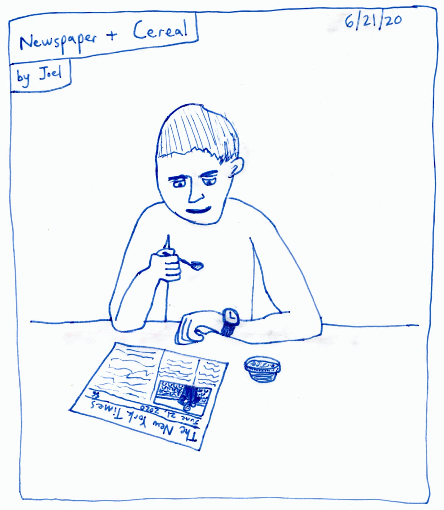 Artwork titled 'Dad Eating Cereal' on 2020.06.21